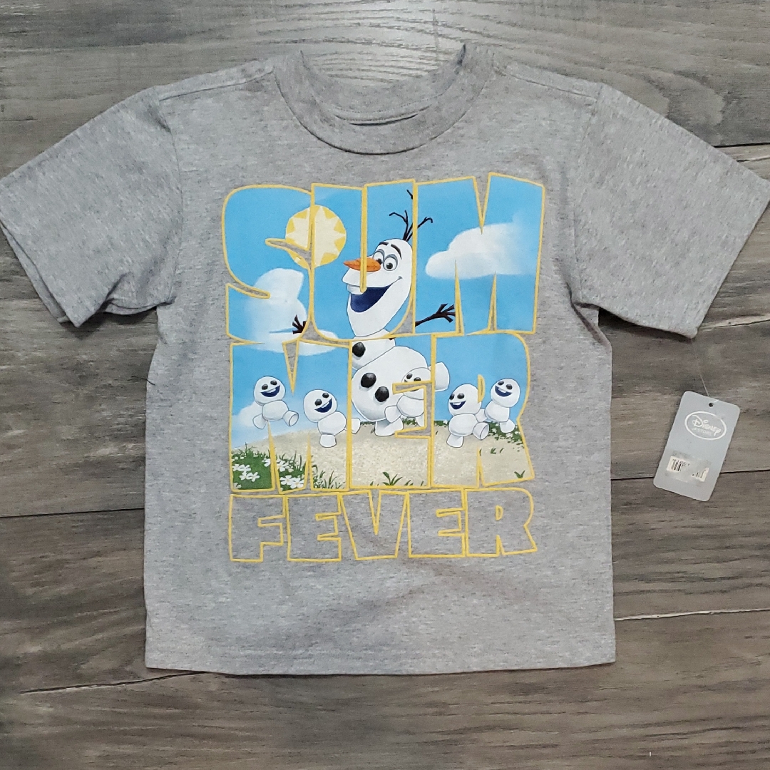 Disney Kids Gray Olaf Frozen T-Shirt With Olaf And Snowgies Size 4